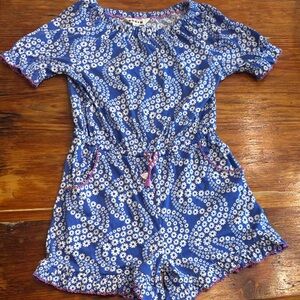 Blue Floral Kids Romper